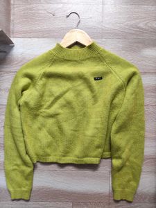 Mock Neck Crop Cozy Top - M