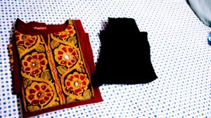 Embroidered Maroon Kurta for Women