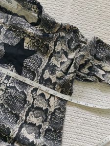Stylish Snake Print Top with Star Appliques