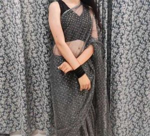 Sparkling Grey shining Saree