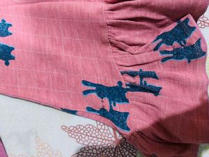 Cute Pink Cat Print Top