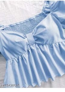 Cute Striped Bow Front Top