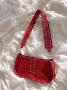 red y2k vintage pintrest Unique Denim Hobo Bag