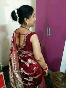 Embroidered Maroon Silk Party Wear Blouse