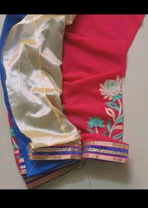 New Saree With Attach Blouse Piece Unstitched