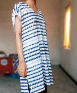 Striped V-Neck Tunic Top