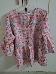 Pretty Floral Bell Sleeve Top
