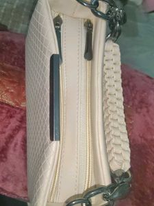 Stylish Cream Quilted Clutch Bag