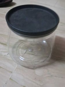 Clear Plastic Storage Jar with Lid