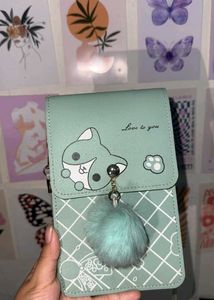 Cute Mint Green Cartoon Crossbody Bag
