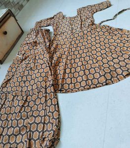 Elegant Printed Kurta frock sarara pent