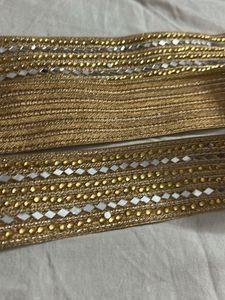 Embellished Gold Trim with Mirror Accents