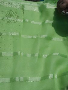 Elegant Green Embellished Saree