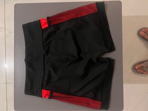 Athletic Black & Red Shorts