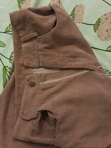 Pink Corduroy Wide Leg Pants