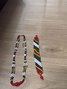 Beaded Necklace and Bracelet Set (Mizo style)