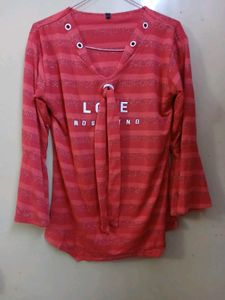 Love Moschino Striped Red Top