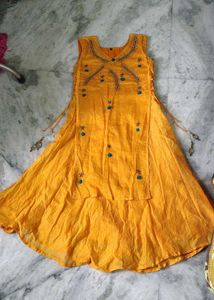 Mustard Yellow Embroidered Gown
