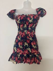 Smocked Floral Mini Dress