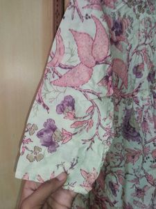 Floral Short Kurti | 100% Cotton | Bust 44 Inches