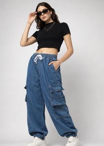 Denim Cargo Baggy Jeans