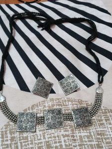 necklace set silver colour