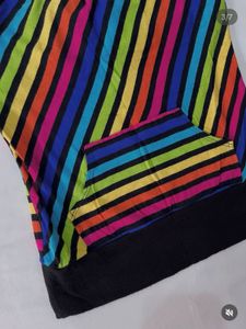 Rainbow Striped Tube Top with Pocket