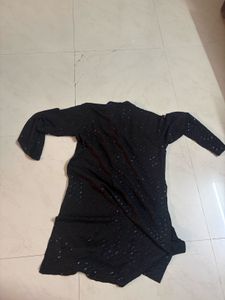 Men's Black Embellished Kurta