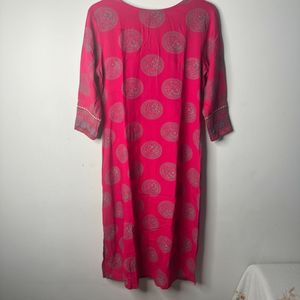 Pink Printed Kurta with dupatta