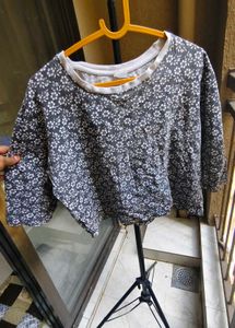 Cute Floral Print Cropped Top
