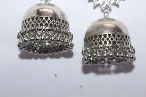 Women Jhumki Earrings, Silver