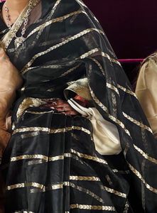 Elegant Black &amp; Gold Saree