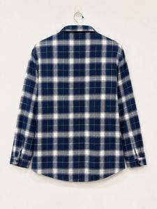 Classic Blue Plaid Flannel Shirt