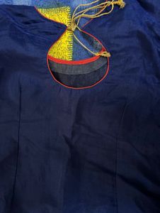Red Blue Gota Patti kurta-Patiala set