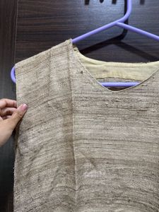 Skinned Pure Linen Cotton Kurti Type Top