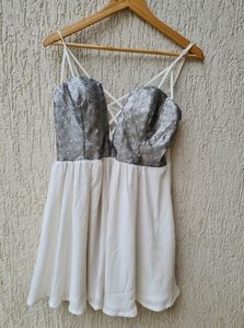 Sequined Skater White Dress