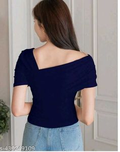 blue off shoulder top