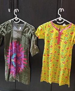 Sasikala 2 kurtis (yellow only and green )