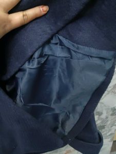 Elegant ☃️☃️Navy Blue Cropped Coat