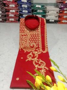 Red Embroidered Panjabi For Mens