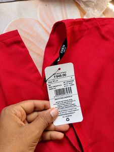 Vibrant Red Wide Leg Jumpsuit