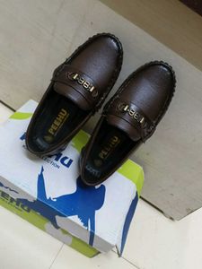 kids's Brown Leather Loafers
