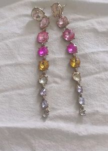 Colorful Gemstone Drop Earrings only two stone is