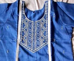 Elegant Blue Kurta Set with Embellishments