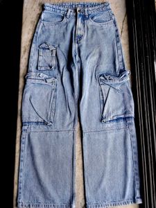 Light Wash Cargo Jeans