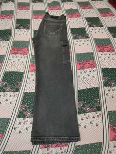 Vintage Grey Cargo Denim Baggy Pants