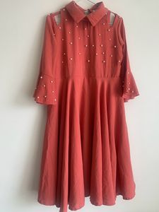 Skater Dress With Cold Shoulder