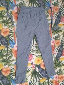 Stylish Grey Tie-Waist Pants