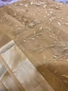 Elegant Embroidered Silk Net Dupatta