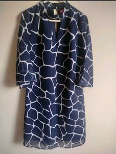 Navy Blue Printed Dress